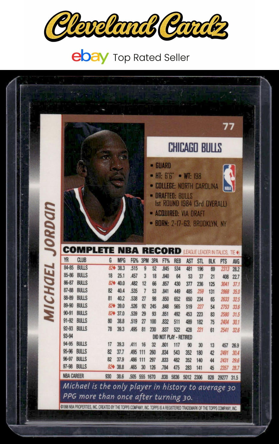 1998-99 Topps #77 Michael Jordan