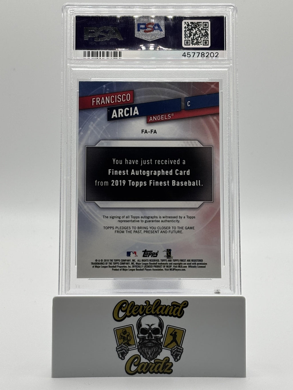 2019 Finest Autographs #FA-FA Francisco Arcia Autographs PSA 9