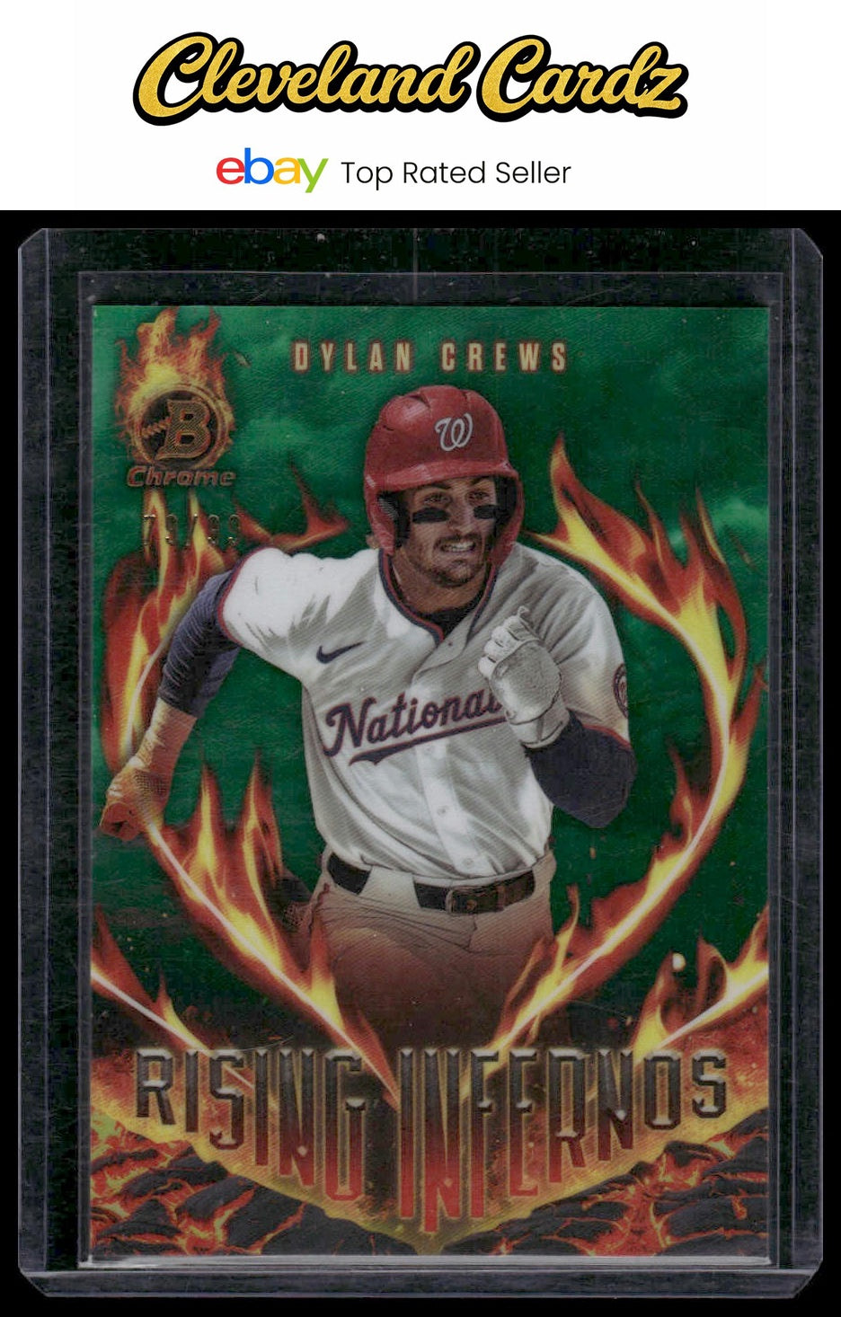 2024 Bowman #RI-11 Dylan Crews Rising Infernos Green Refractors #/99