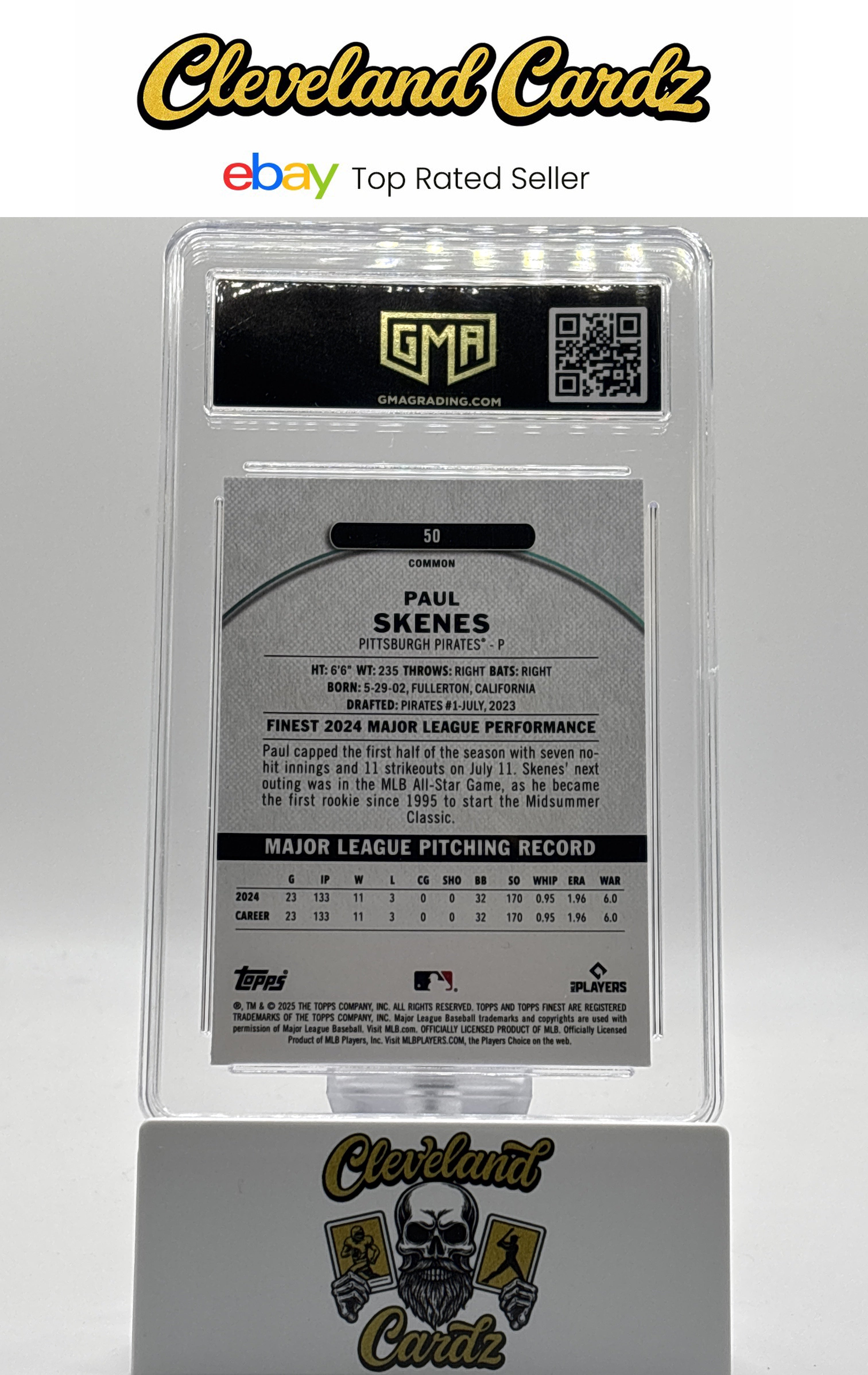 2025 Topps Finest #50 Paul Skenes GMA 10
