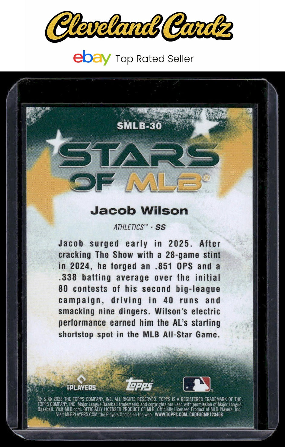 2026 Topps #SMLB-30 Jacob Wilson Stars of MLB