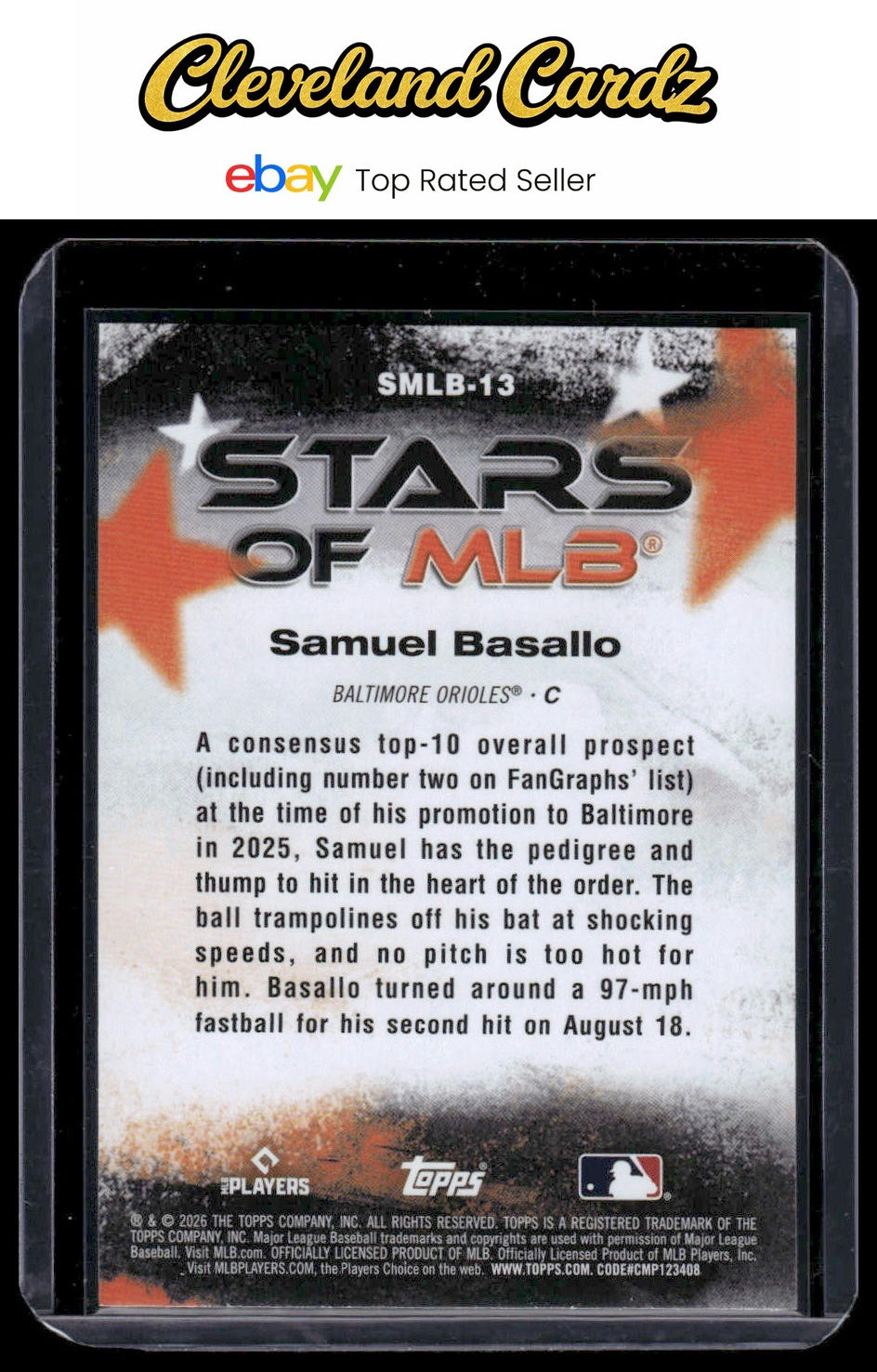 2026 Topps #SMLB-13 Samuel Basallo Stars of MLB RC