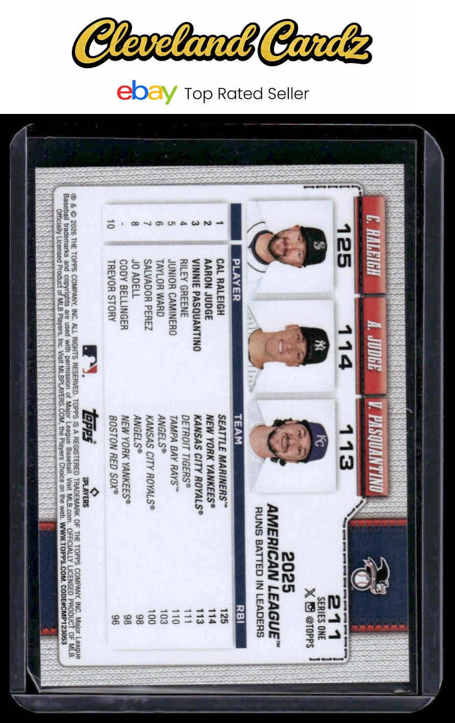 2026 Topps #211 Vinnie Pasquantino / Cal Raleigh / Aaron Judge