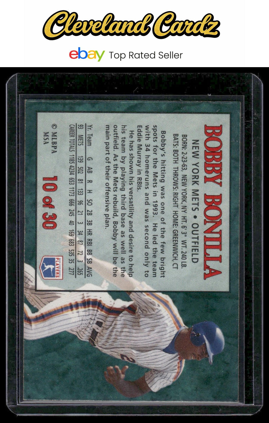 1994 Post Cereal #10 Bobby Bonilla