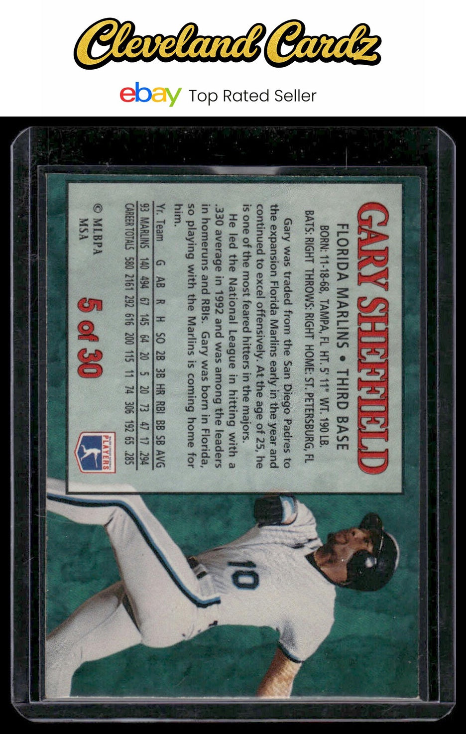 1994 Post Cereal #5 Gary Sheffield