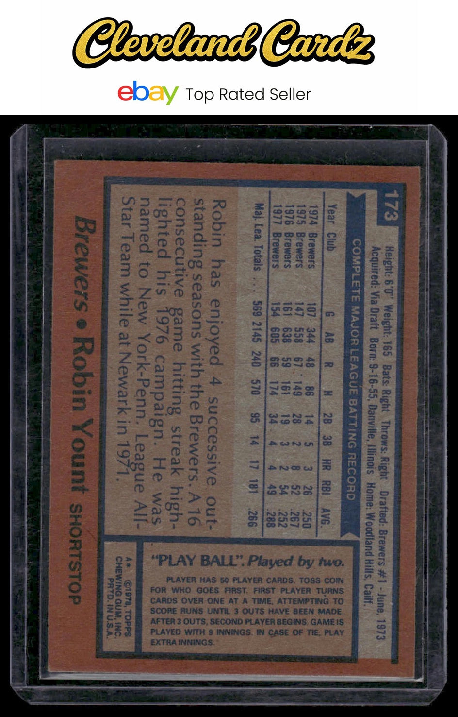 1978 Topps #173 Robin Yount