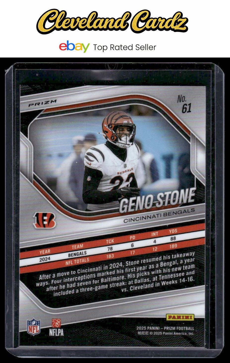 2025 Panini Prizm #61 Geno Stone Lazer