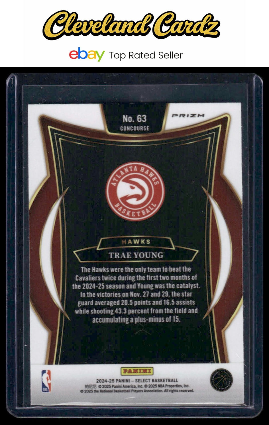 2024-25 Panini Select #63 Trae Young Blue Prizm