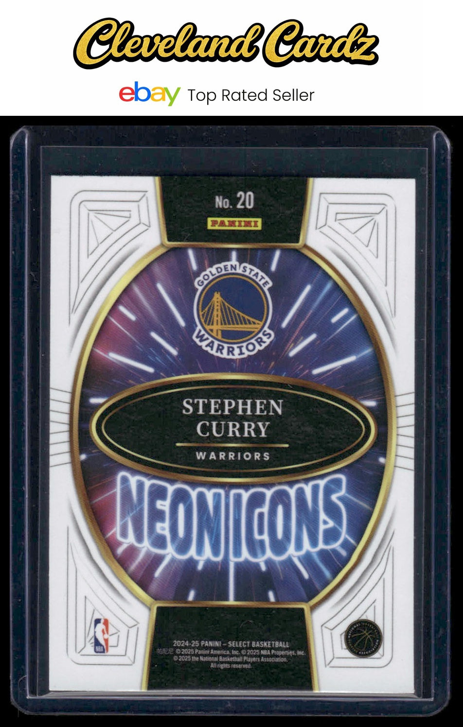 2024-25 Panini Select #20 Stephen Curry Neon Icons