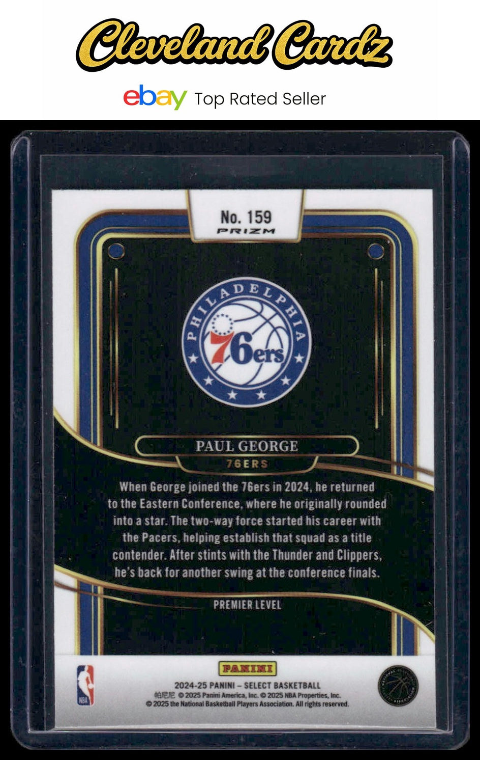 2024-25 Panini Select #159 Paul George Blue Prizm