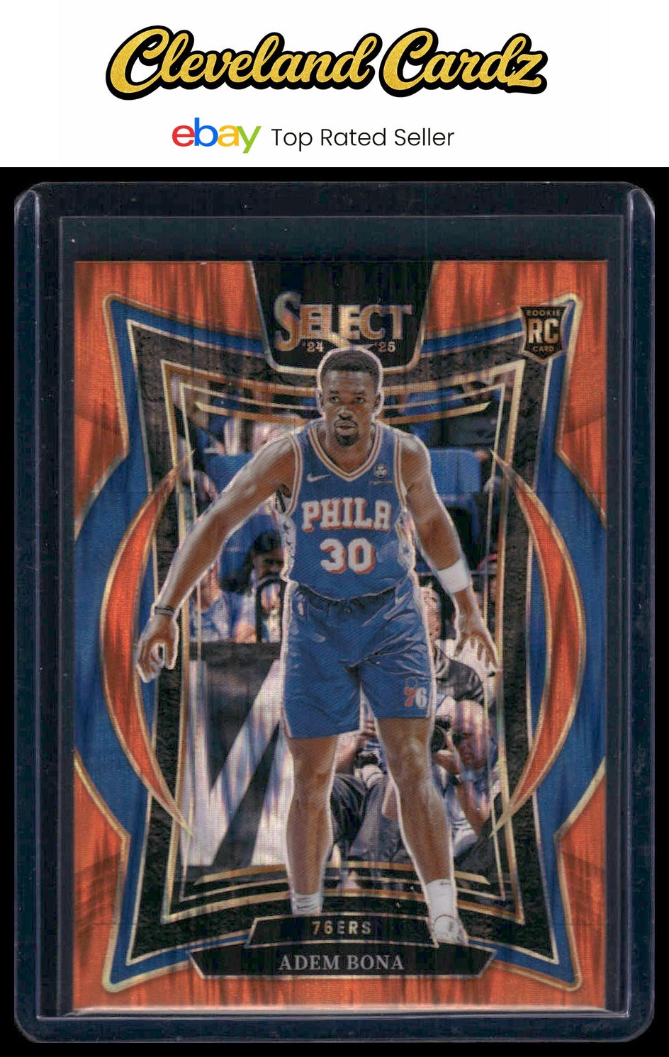 2024-25 Panini Select #97 Adem Bona Orange Flash Prizm
