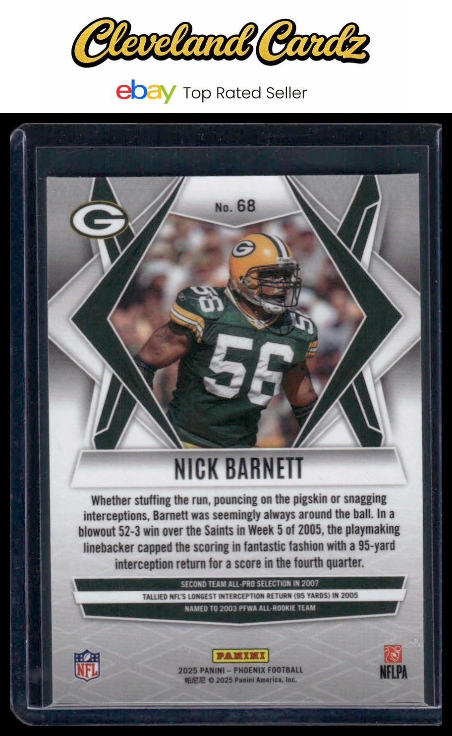 2025 Panini Phoenix #68 Nick Barnett Silver Hyper Prizm