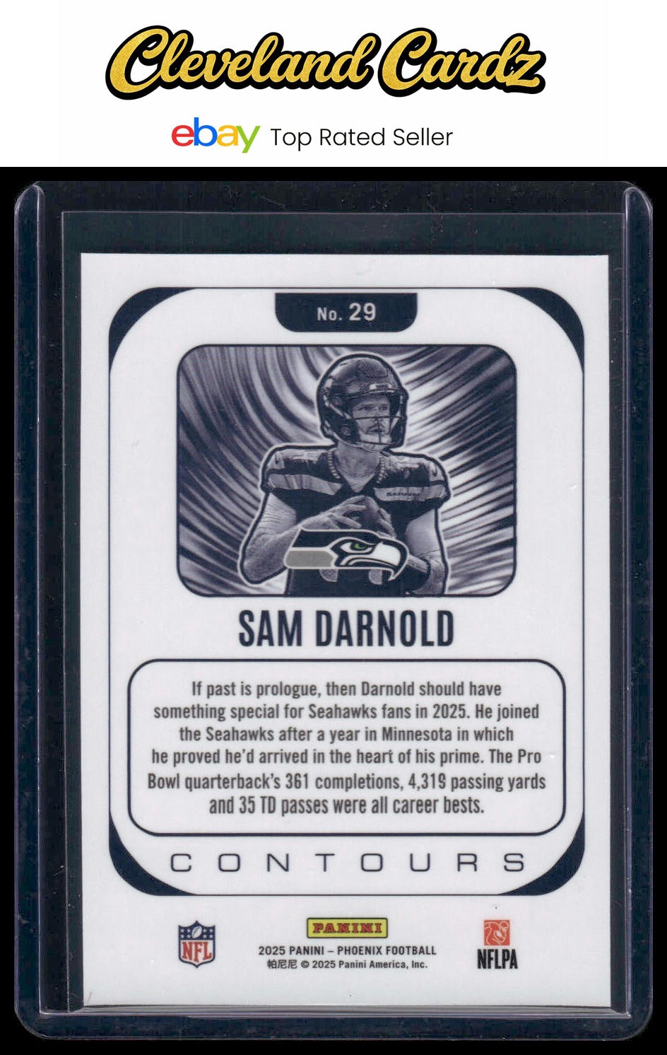 2025 Panini Phoenix #29 Sam Darnold Contours Silver Prizm