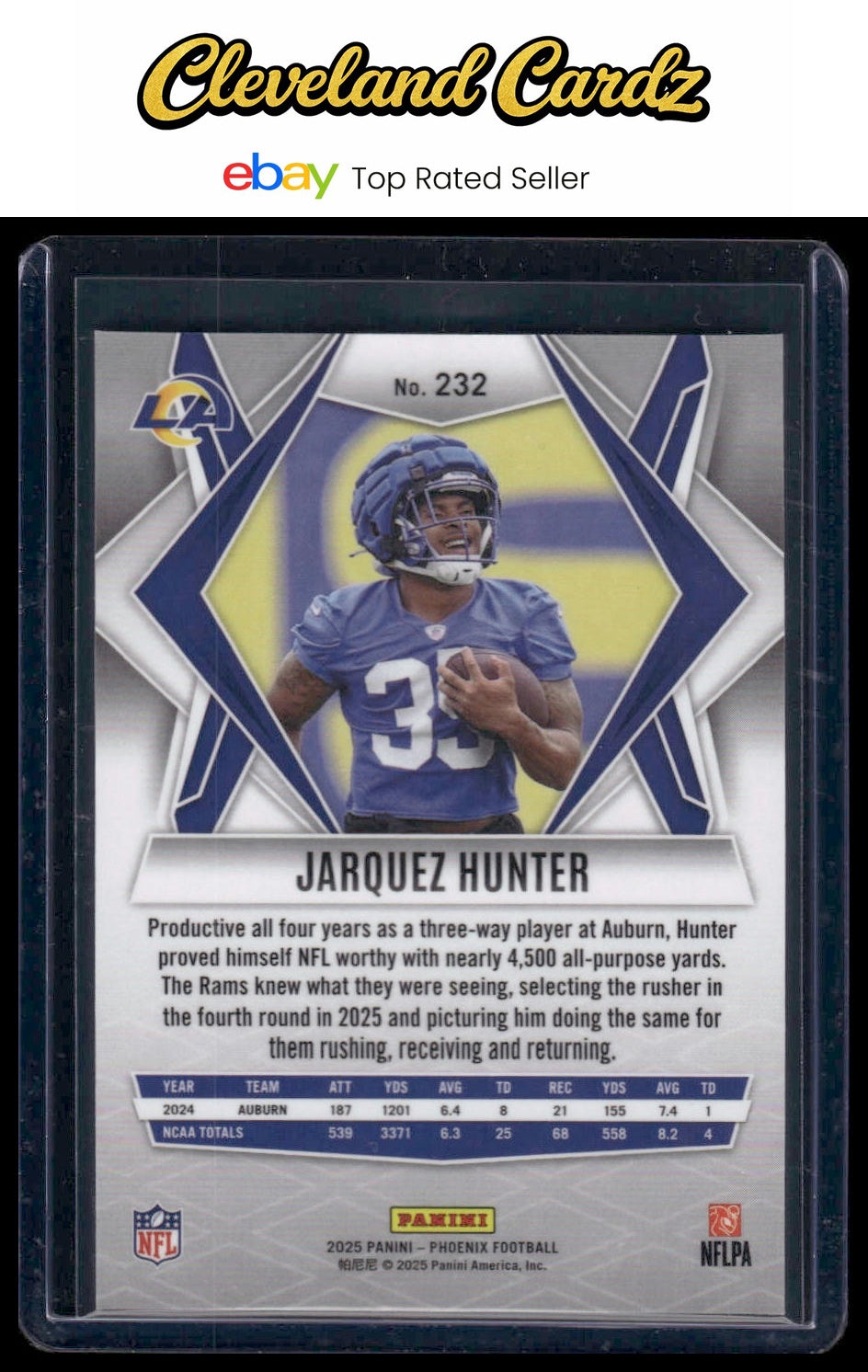 2025 Panini Phoenix #232 Jarquez Hunter Silver Hyper Prizm RC