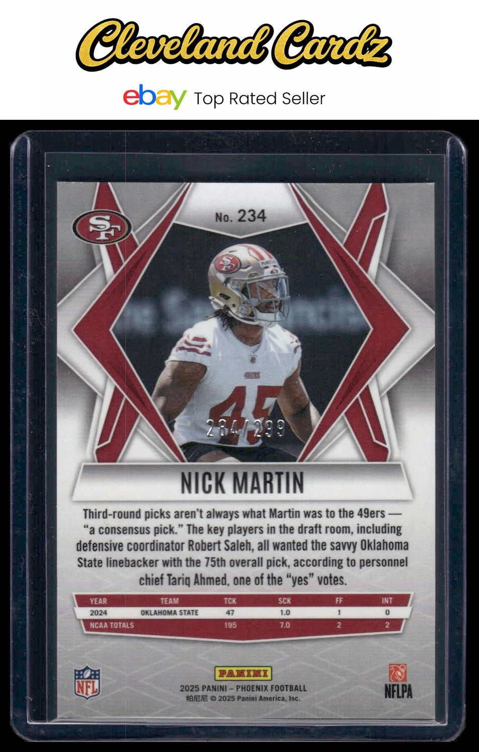 2025 Panini Phoenix #234 Nick Martin Pink Hyper Prizm #/299 RC