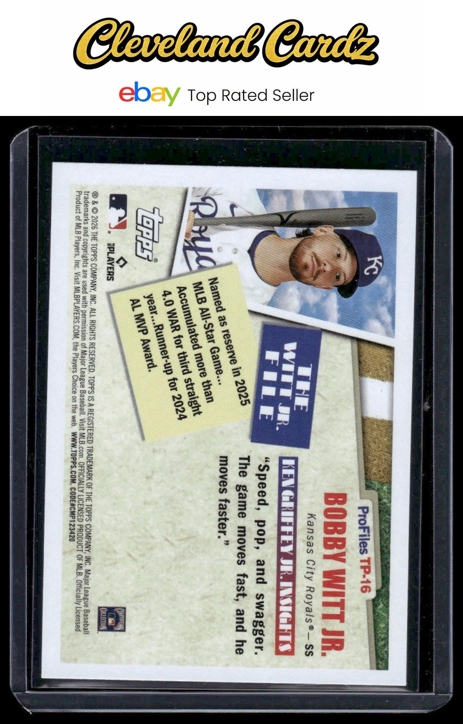 2026 Topps #TP-16 Bobby Witt Jr. Topps Profiles