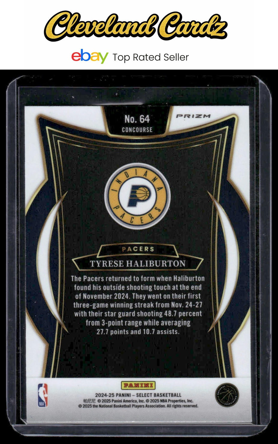 2024-25 Panini Select #64 Tyrese Haliburton Tectonic Prizm