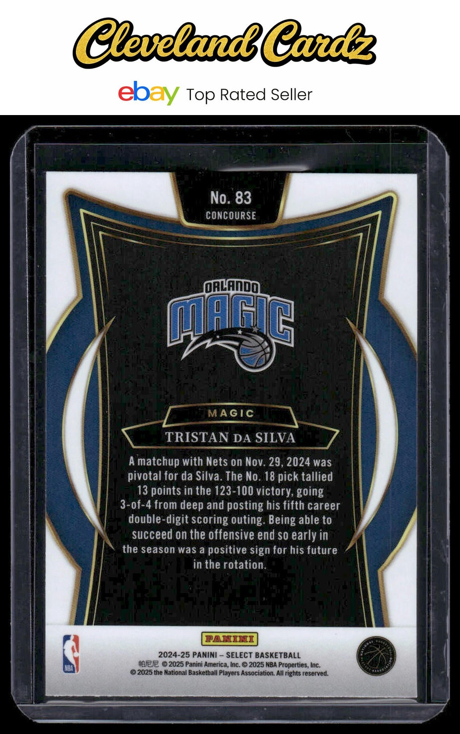2024-25 Panini Select #83 Tristan da Silva Blue