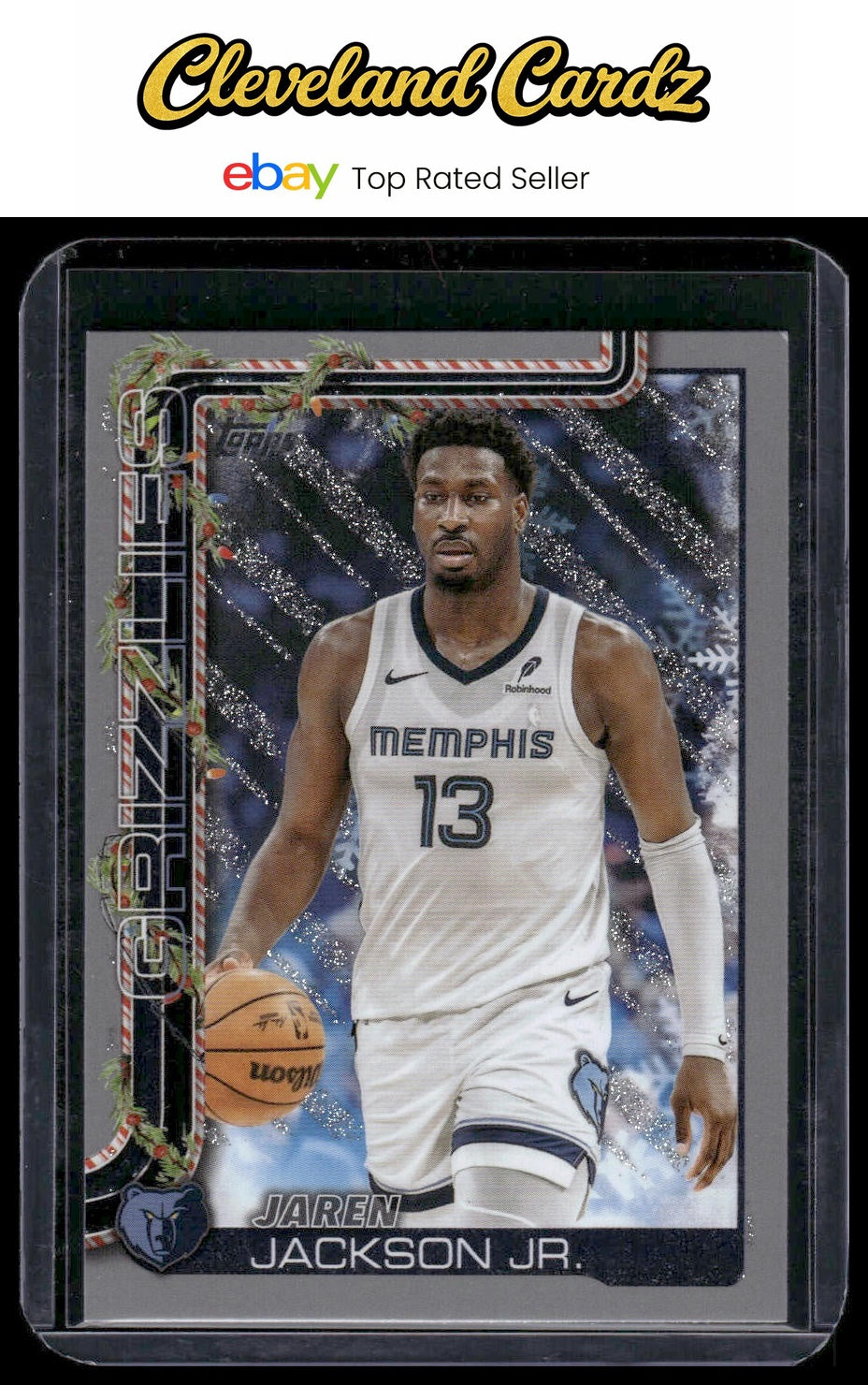 2025-26 Topps Holiday #H148 Jaren Jackson Jr. Glitter Holiday