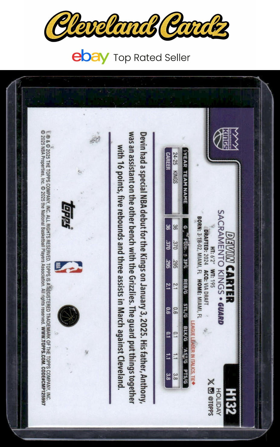 2025-26 Topps Holiday #H132 Devin Carter Glitter Holiday