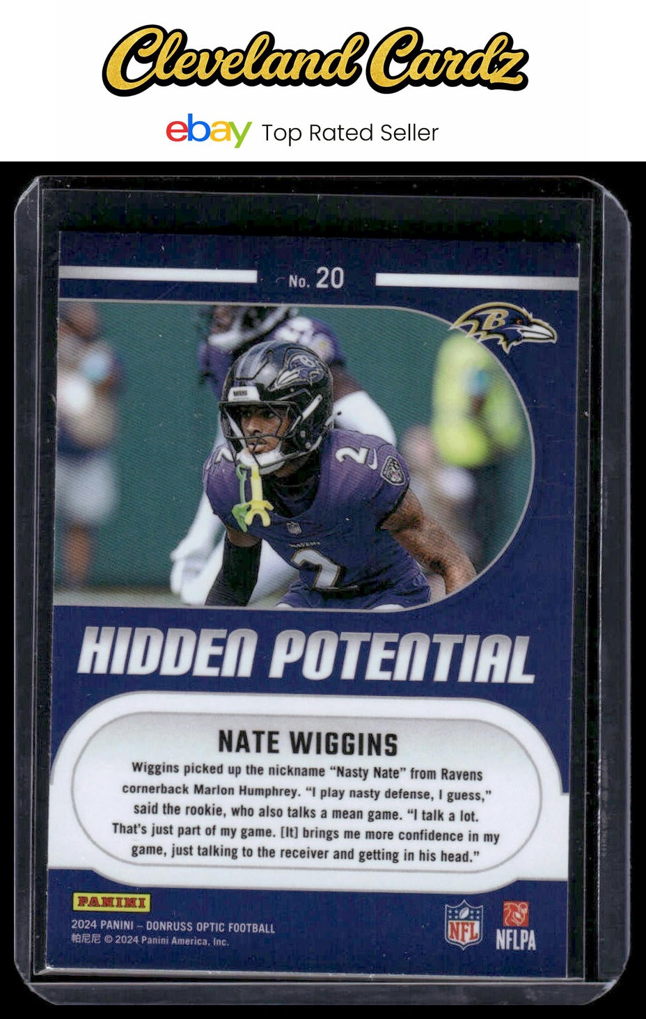 2024 Donruss Optic #20 Nate Wiggins Hidden Potential RC