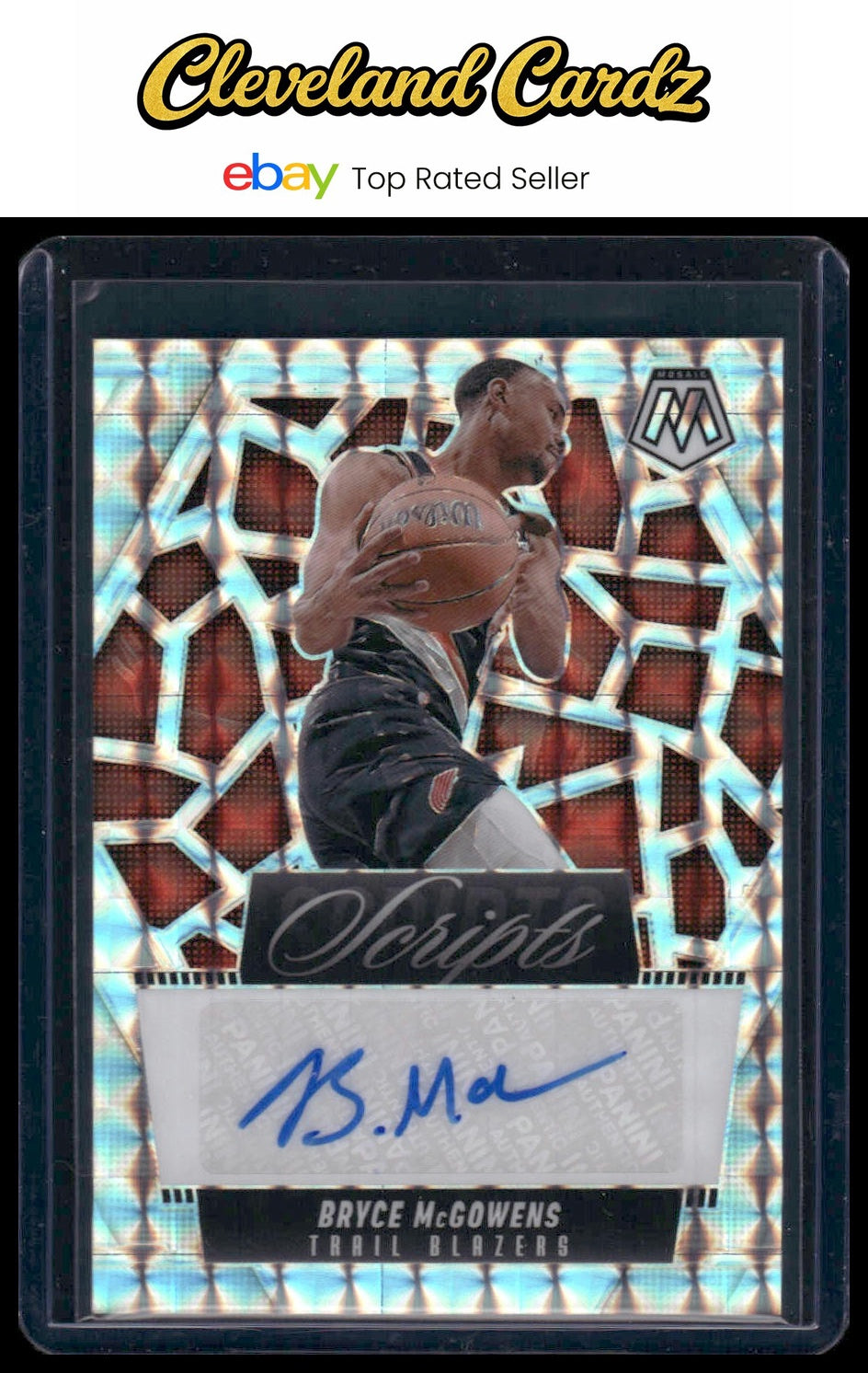 2024-25 Panini Mosaic #MS-BMG Bryce McGowens Scripts Auto Mosaic Prizm