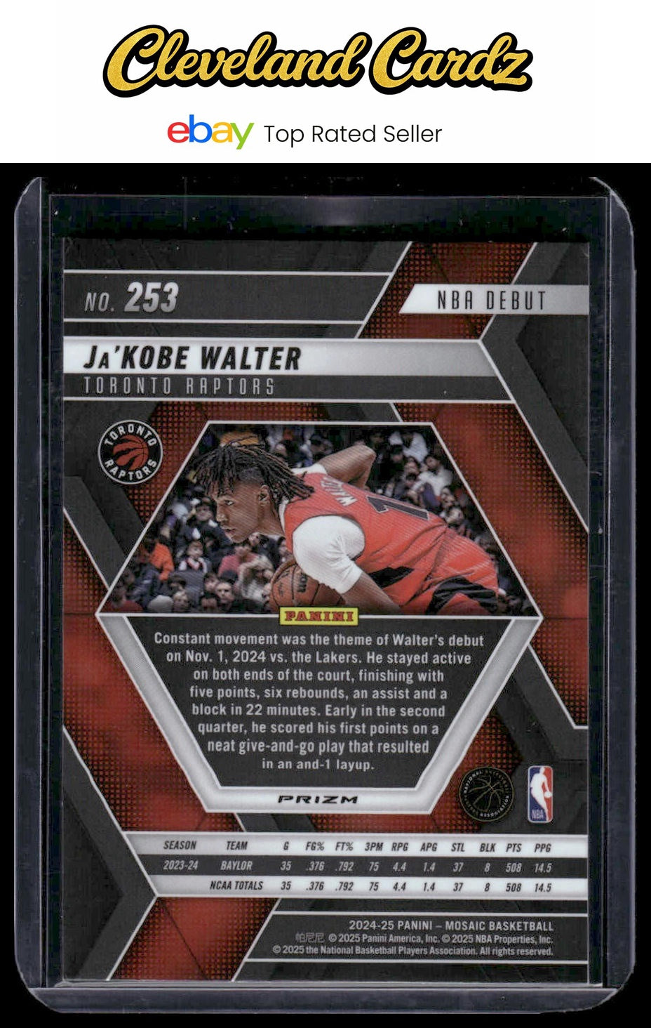 2024-25 Panini Mosaic #253 Ja’Kobe Walter Mosaic RC
