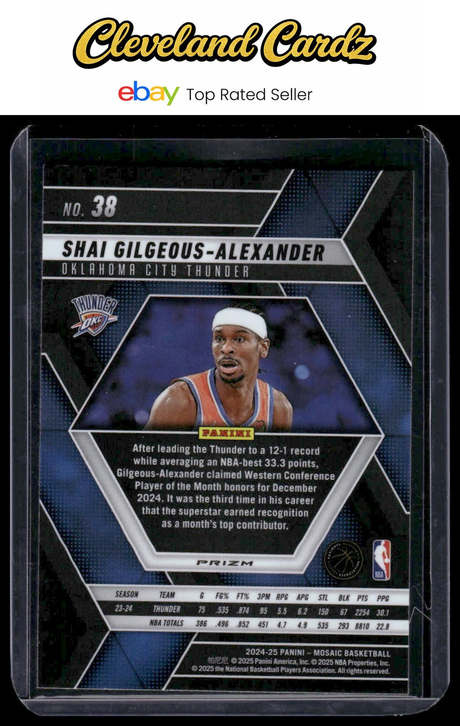 2024-25 Panini Mosaic #38 Shai Gilgeous-Alexander Silver Mosaic Prizm