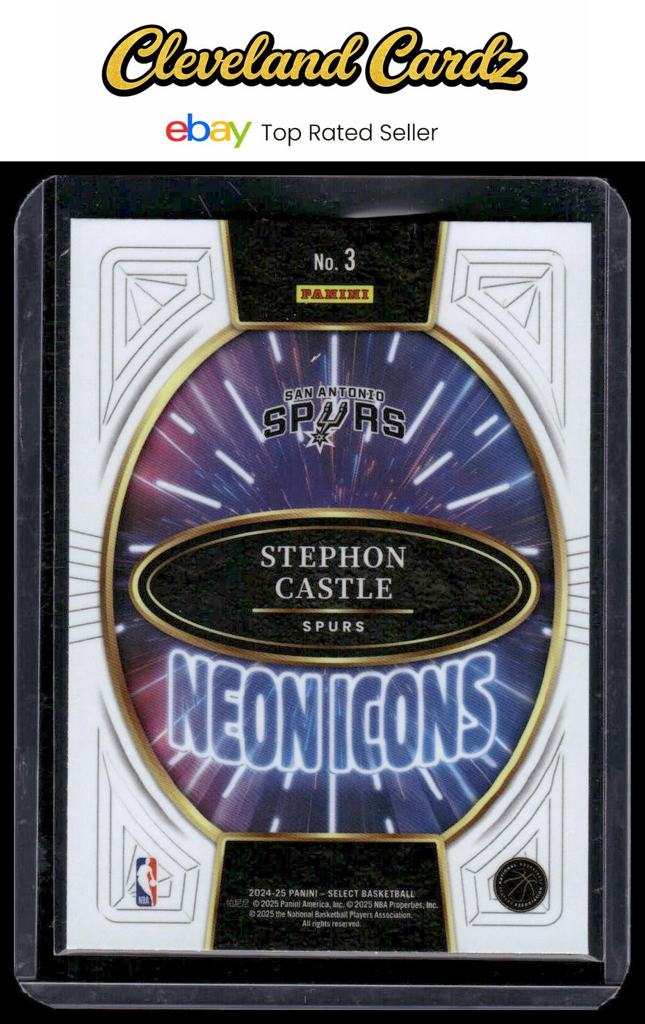 2024-25 Panini Select #3 Stephon Castle Neon Icons