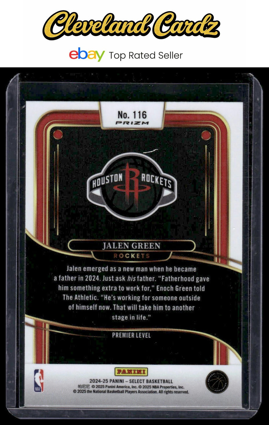 2024-25 Panini Select #116 Jalen Green Silver Tectonic Prizm