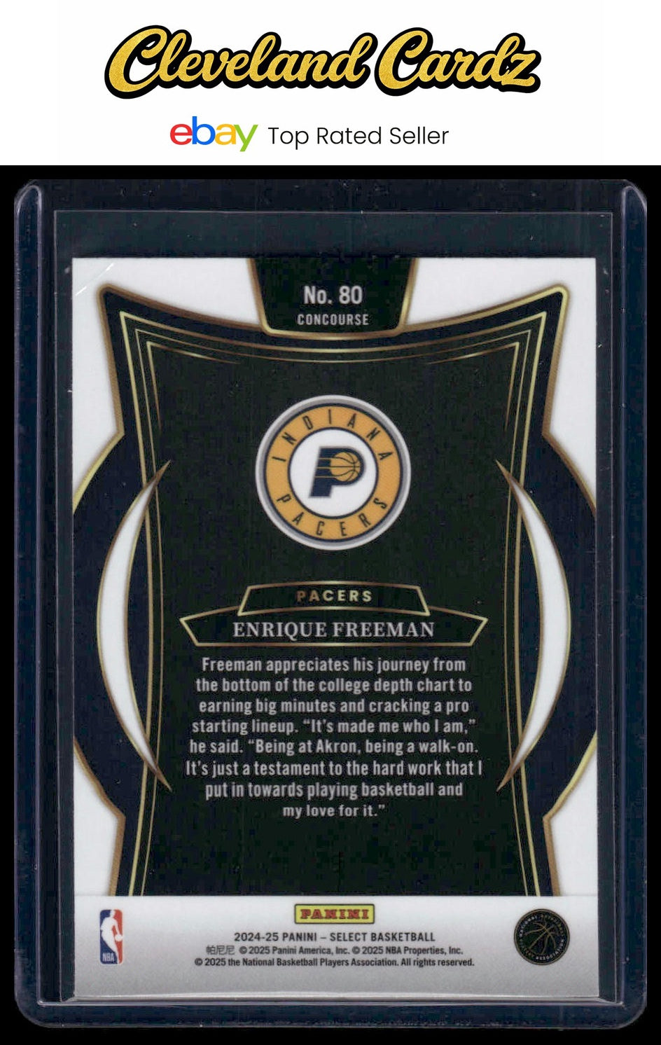 2024-25 Panini Select #80 Enrique Freeman Blue RC