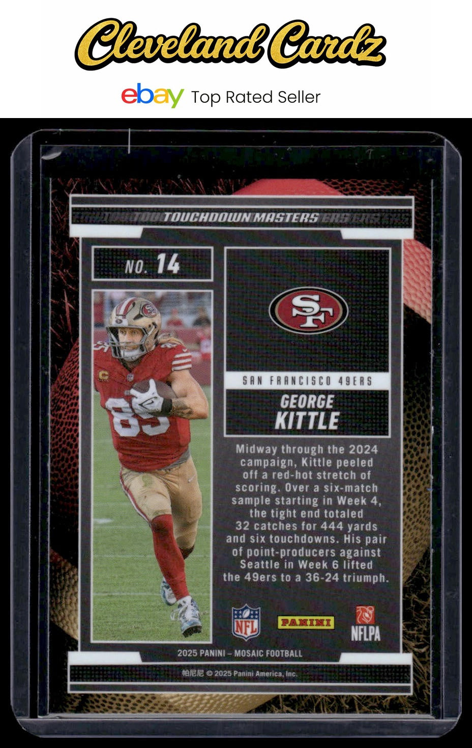 2025 Panini Mosaic #14 George Kittle Touchdown Masters