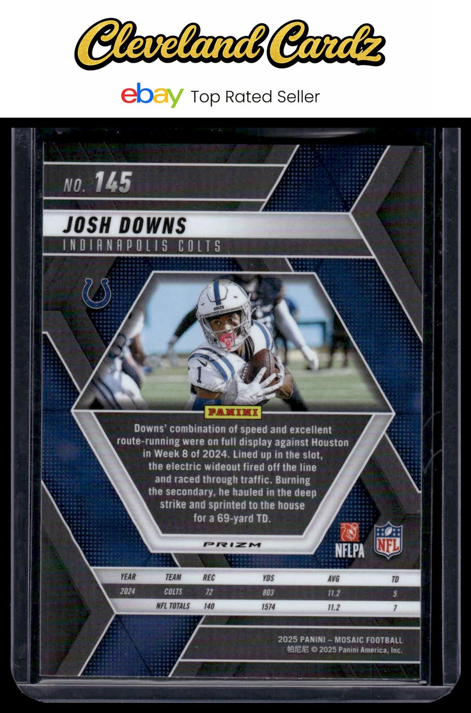 2025 Panini Mosaic #145 Josh Downs Purple Scope