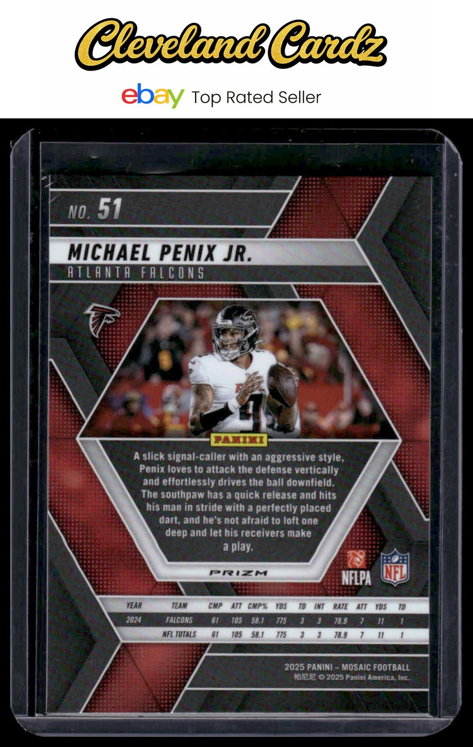 2025 Panini Mosaic #51 Michael Penix Jr. Purple Scope