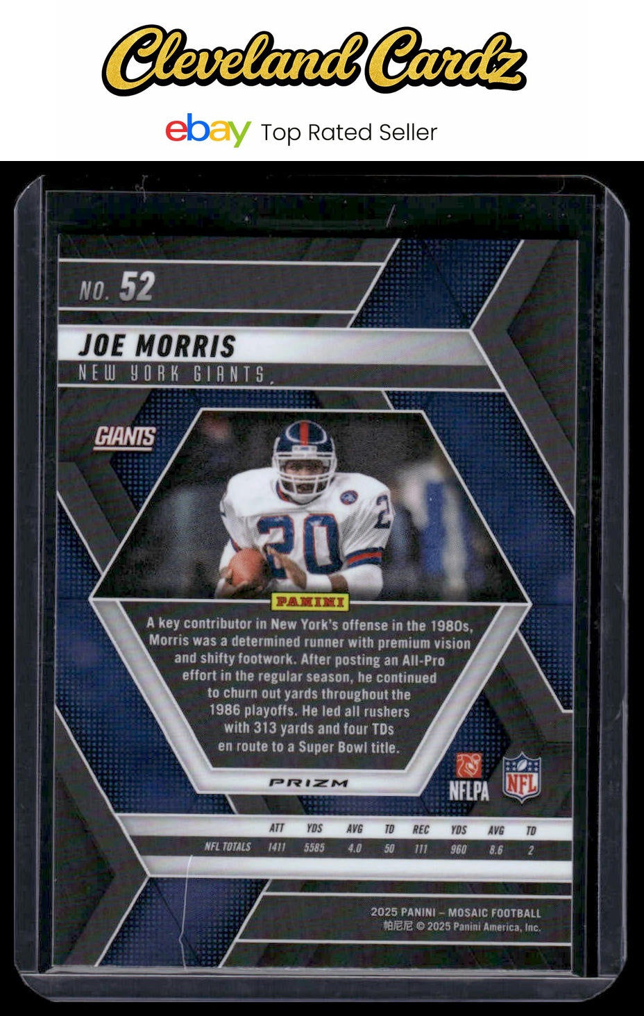 2025 Panini Mosaic #52 Joe Morris Purple Scope