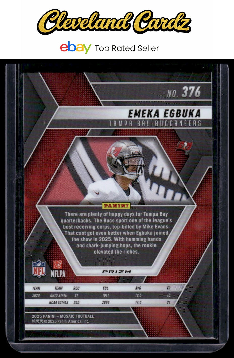 2025 Panini Mosaic #376 Emeka Egbuka Purple Scope