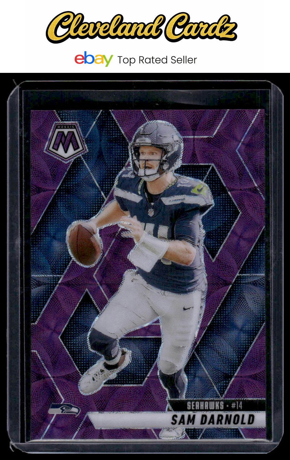 2025 Panini Mosaic #27 Sam Darnold Purple Scope