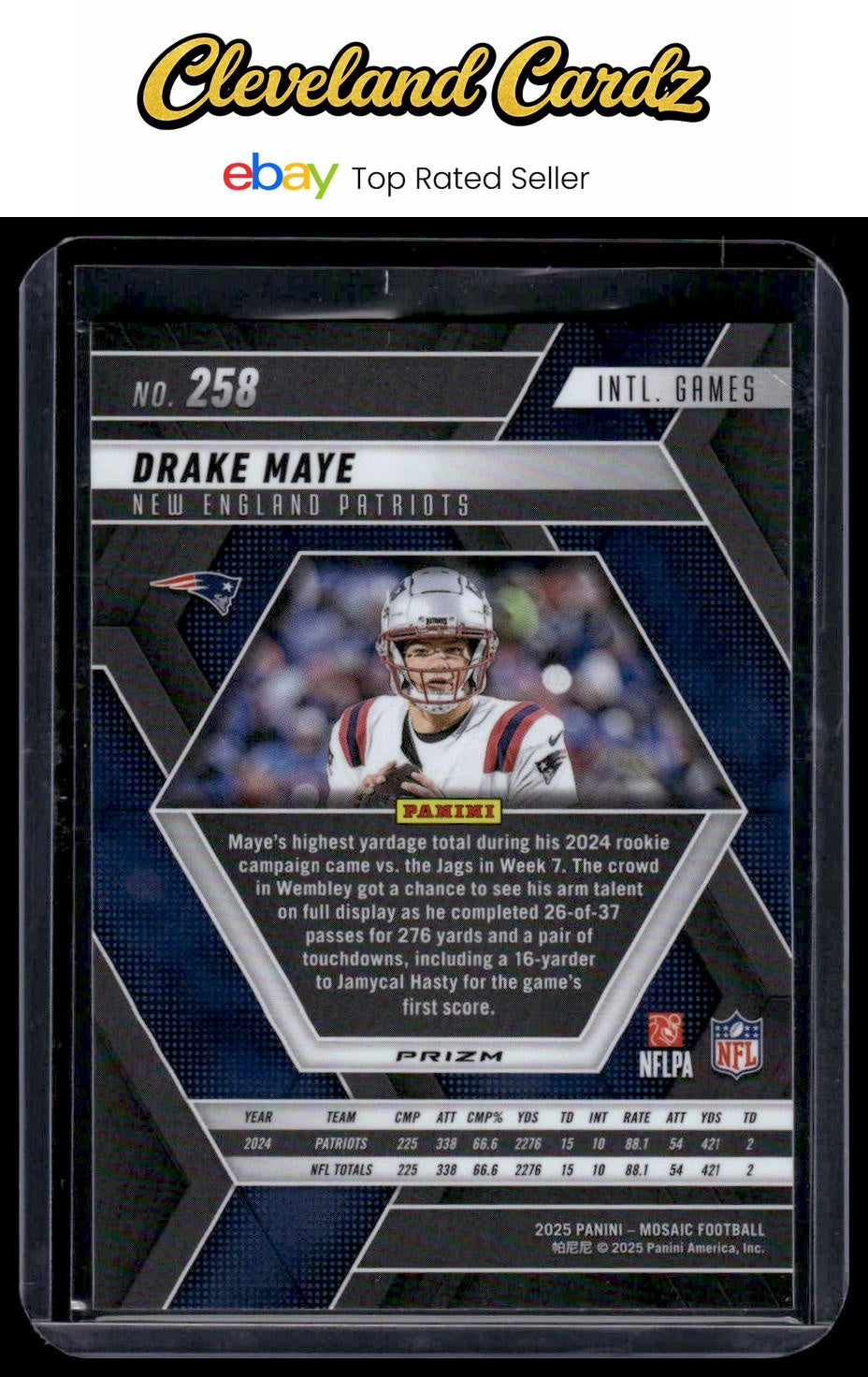 2025 Panini Mosaic #258 Drake Maye Purple Scope