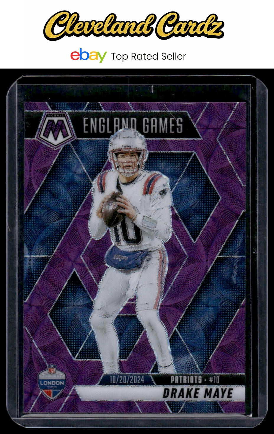 2025 Panini Mosaic #258 Drake Maye Purple Scope