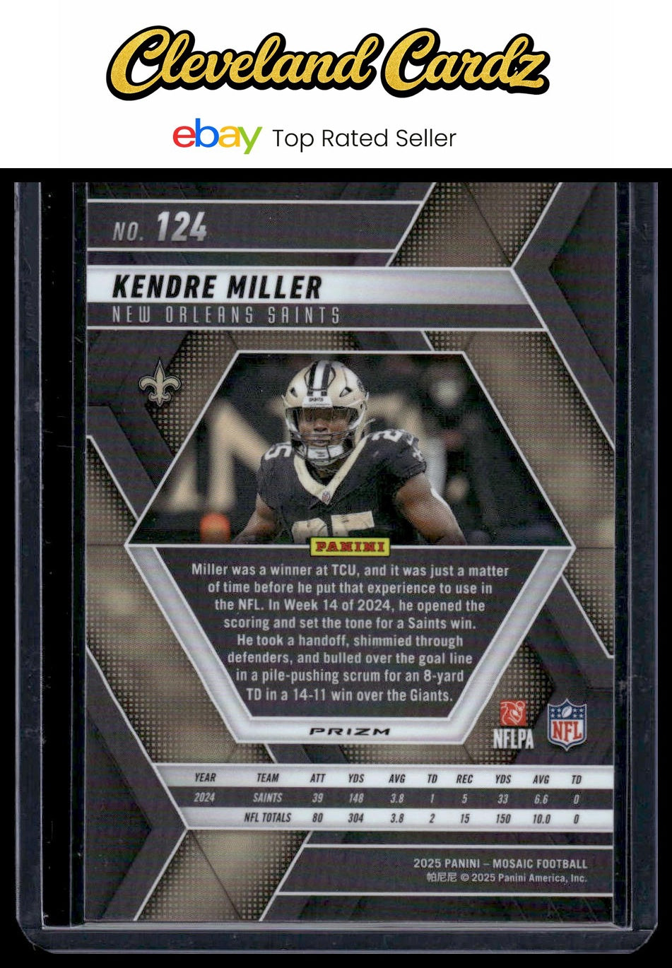 2025 Panini Mosaic #124 Kendre Miller Silver Prizm