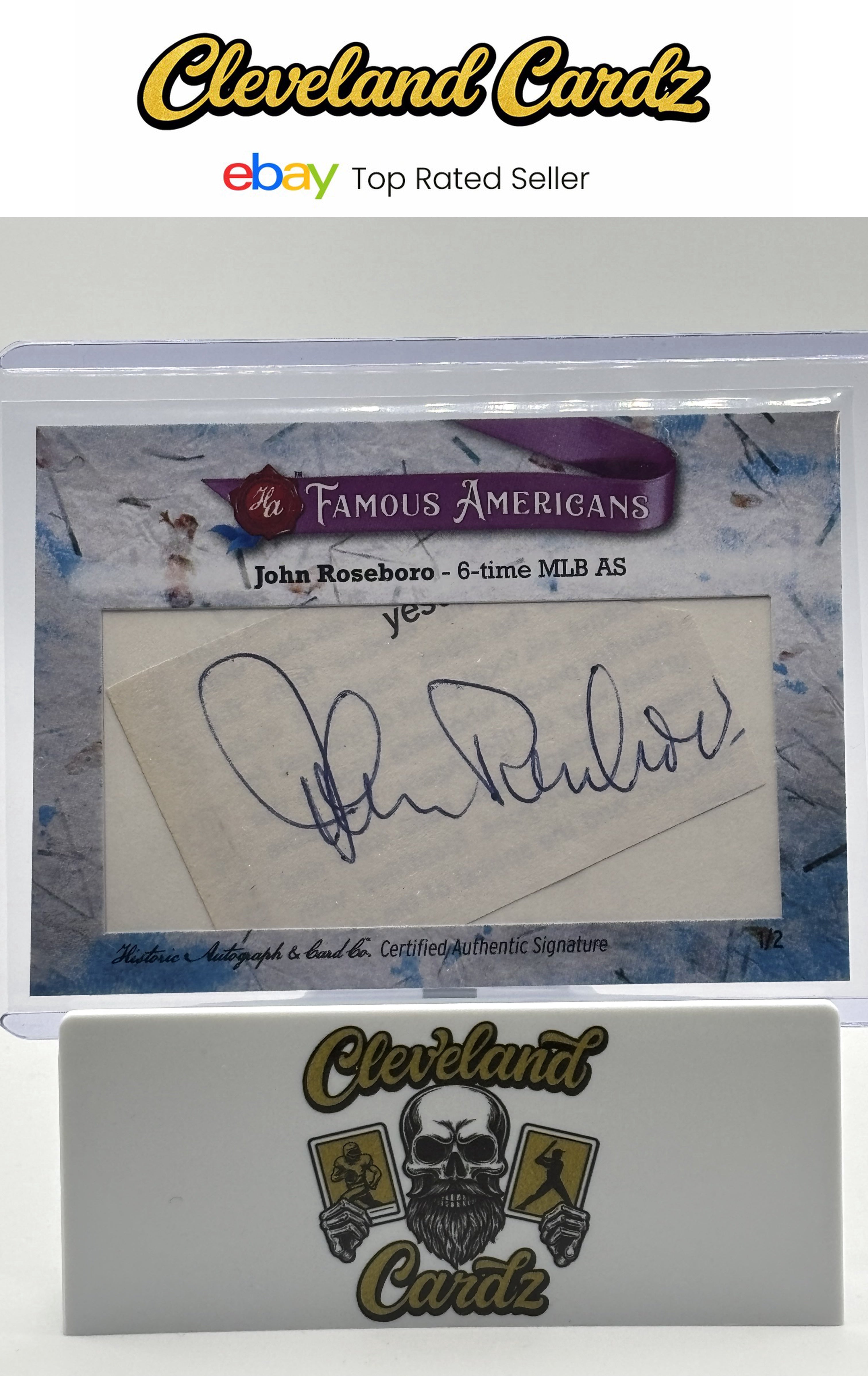 2024 Historic Autographs FA John Roseboro (New York Yankees) Cut Signature #/2