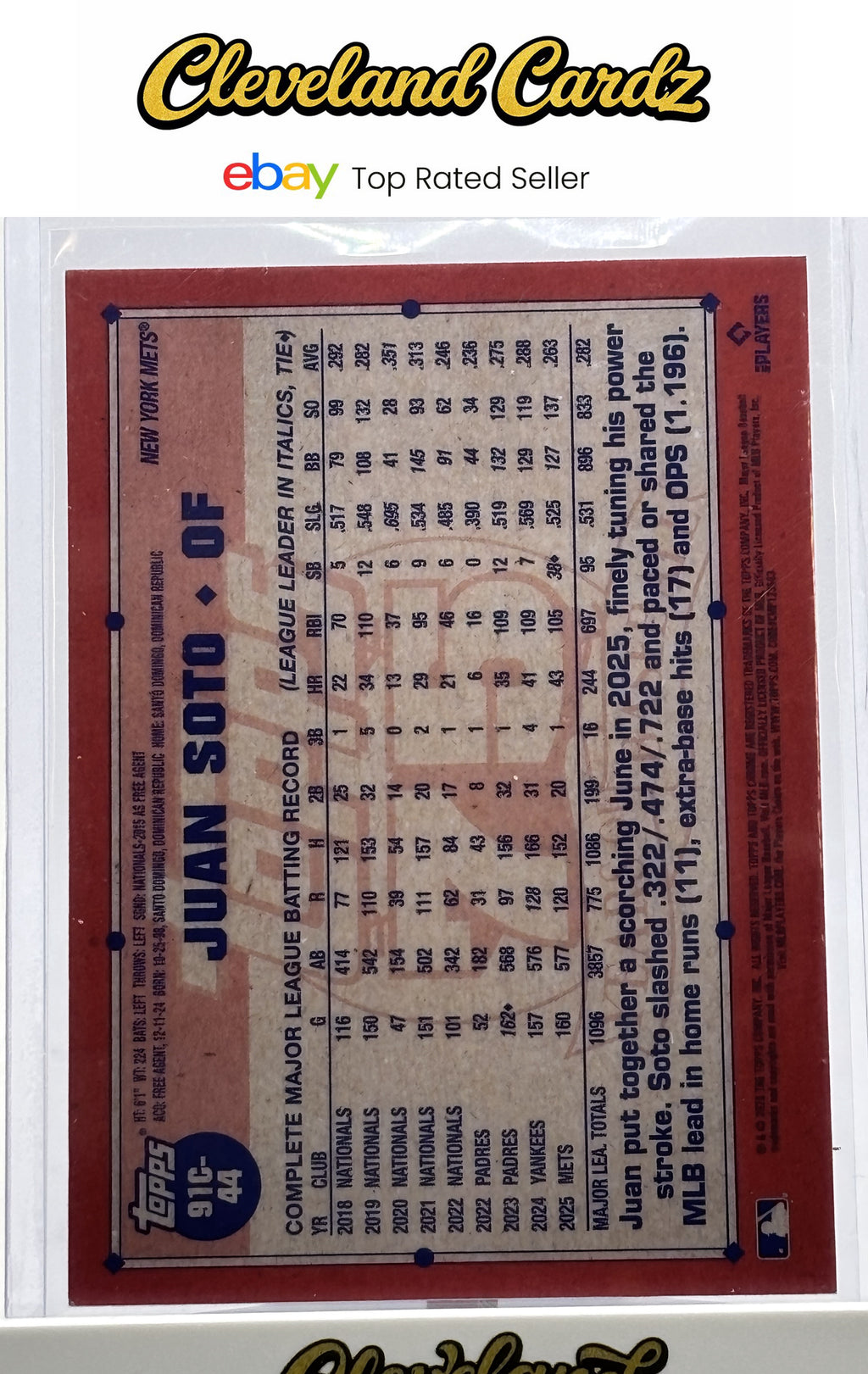 2026 Topps #91C-44 Juan Soto Mojo Refractor