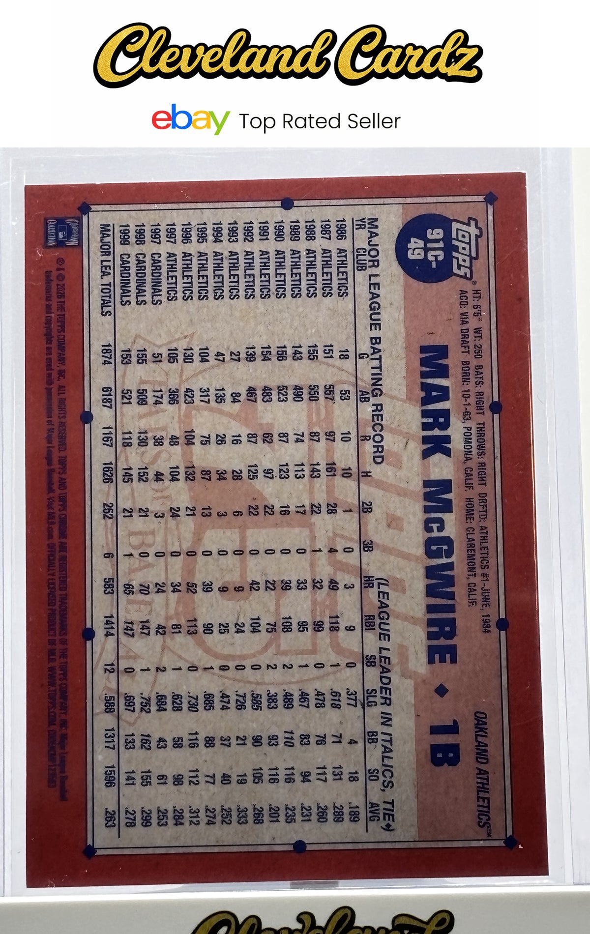 2026 Topps #91C-49 Mark McGwire Mojo Refractor