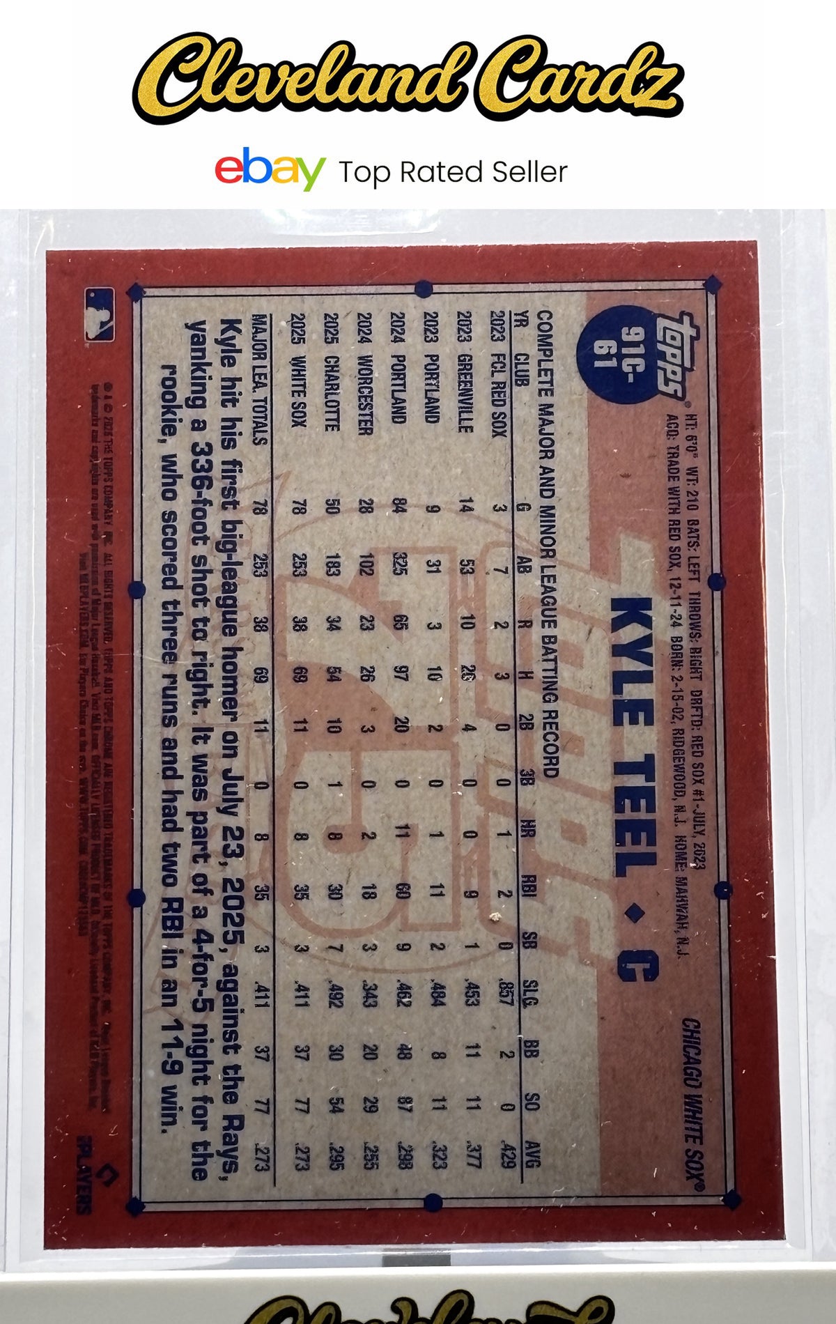 2026 Topps #91C-61 Kyle Teel Mojo Refractor