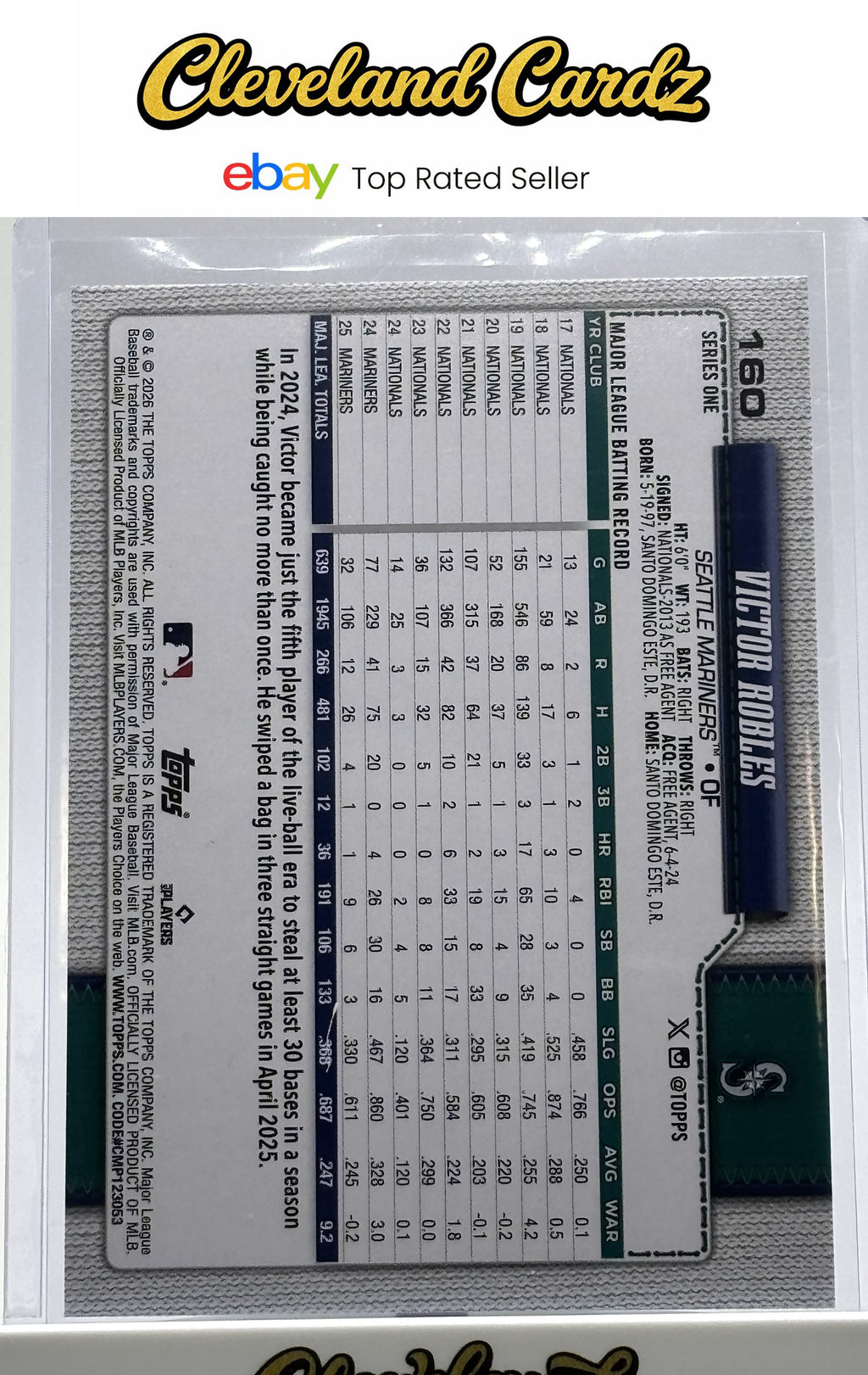 2026 Topps #160 Victor Robles Sandglitter