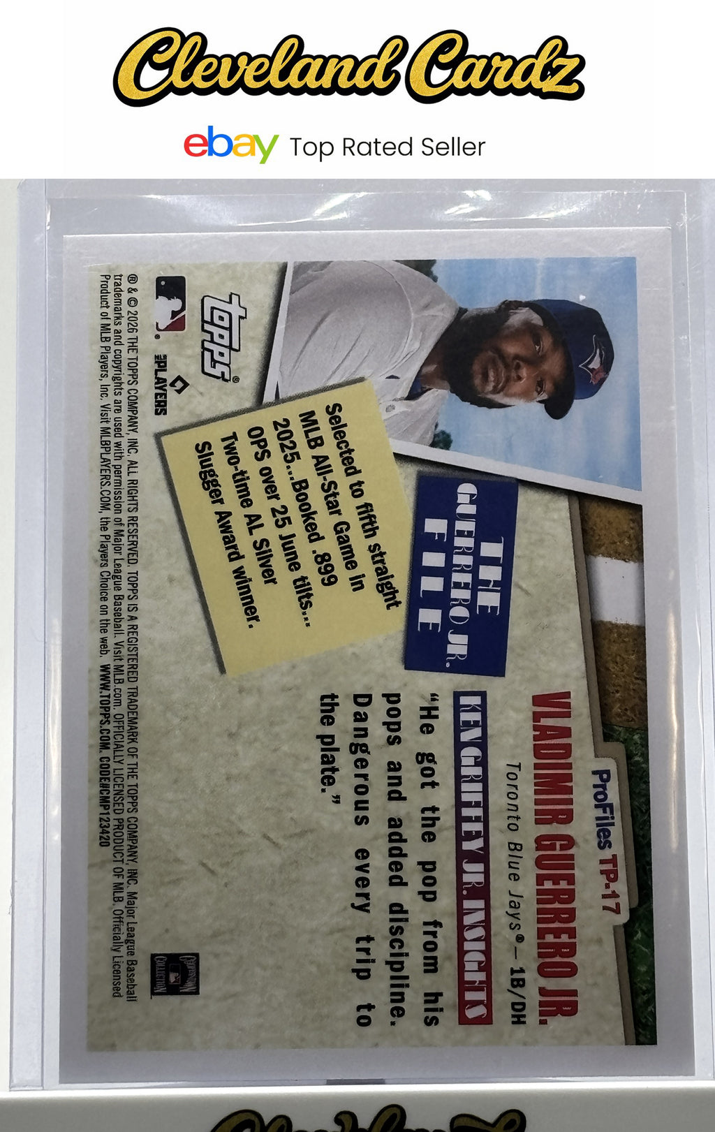 2026 Topps #TP-17 Vladimir Guerrero Jr. Topps Profiles Pink Foil