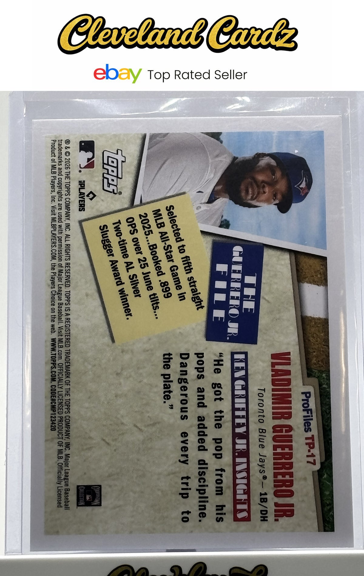2026 Topps #TP-17 Vladimir Guerrero Jr. Topps Profiles Pink Foil