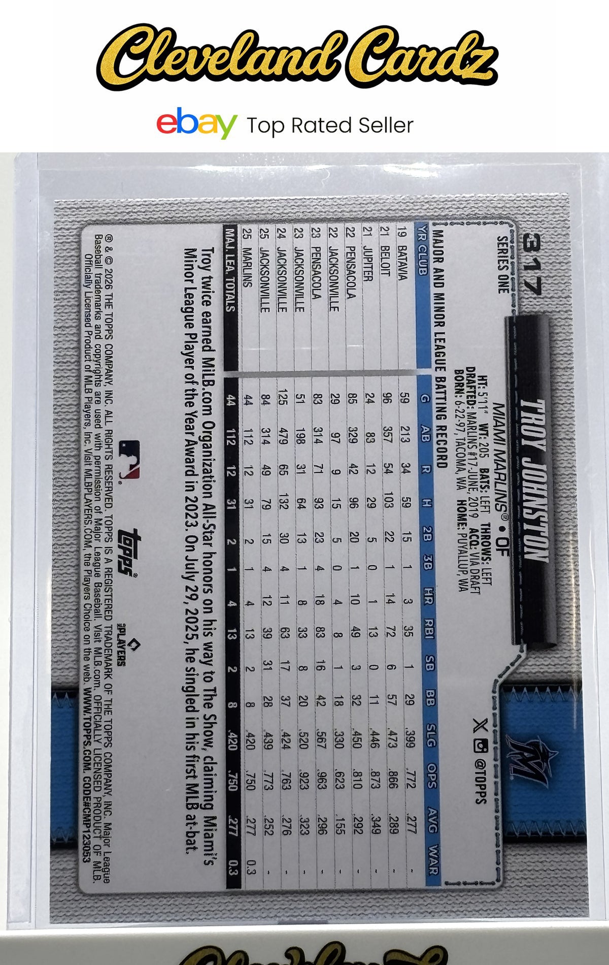 2026 Topps #317 Troy Johnston Rainbow Foil