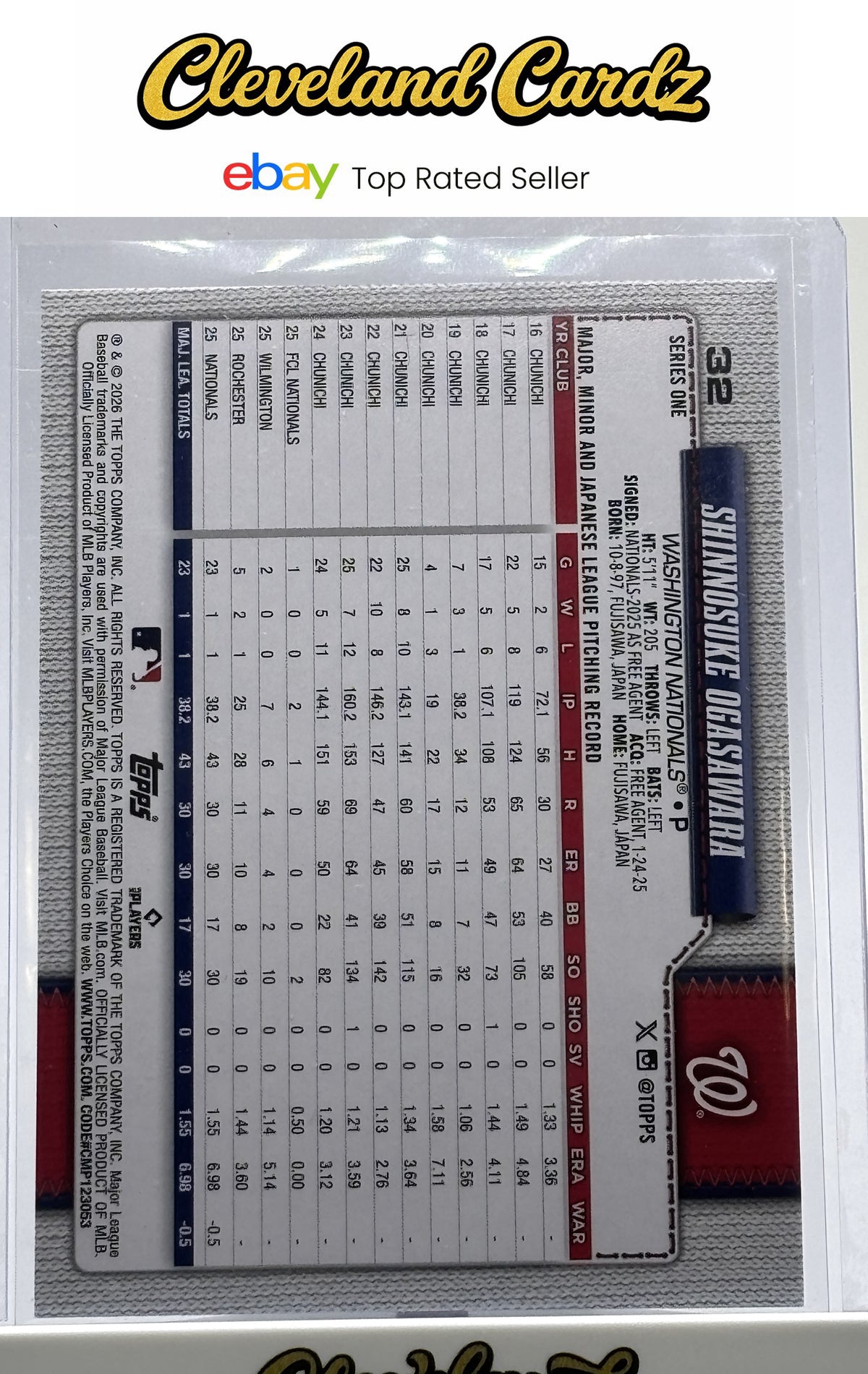 2026 Topps #32 Shinnosuke Ogasawara Sandglitter