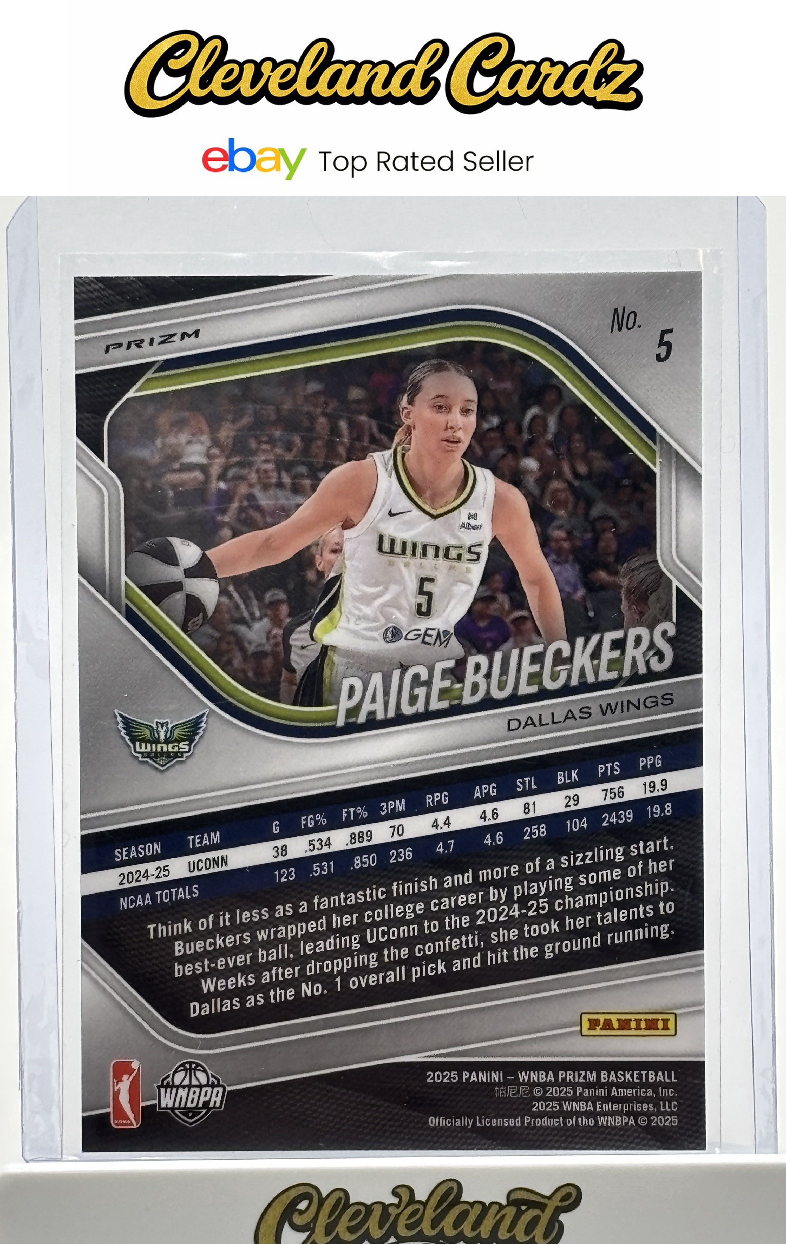 2025 Panini Prizm WNBA #5 Paige Bueckers Blue Velocity Prizms